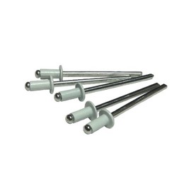 500 Aluminum, White, Pop Rivets for Ceiling Grid, 1/8" dia X 1/4" flange, All Aluminum, Grip 1/16"- 1/8"