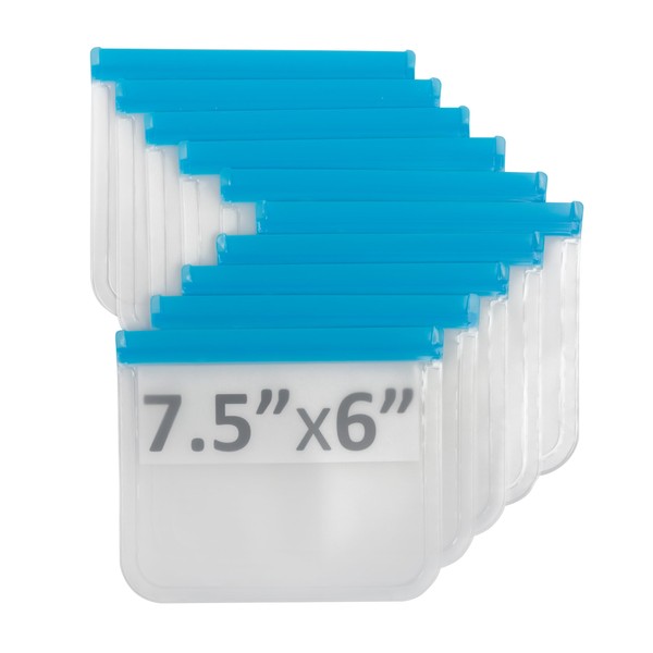 [7 ct] 1 Gallon Size Reusable Freezer Bags