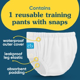 Charlie Banana Reusable Potty Training Underwear with Snaps, Designed to minimize Accidents, Cotton Bliss, Size XL (28-41 lbs)