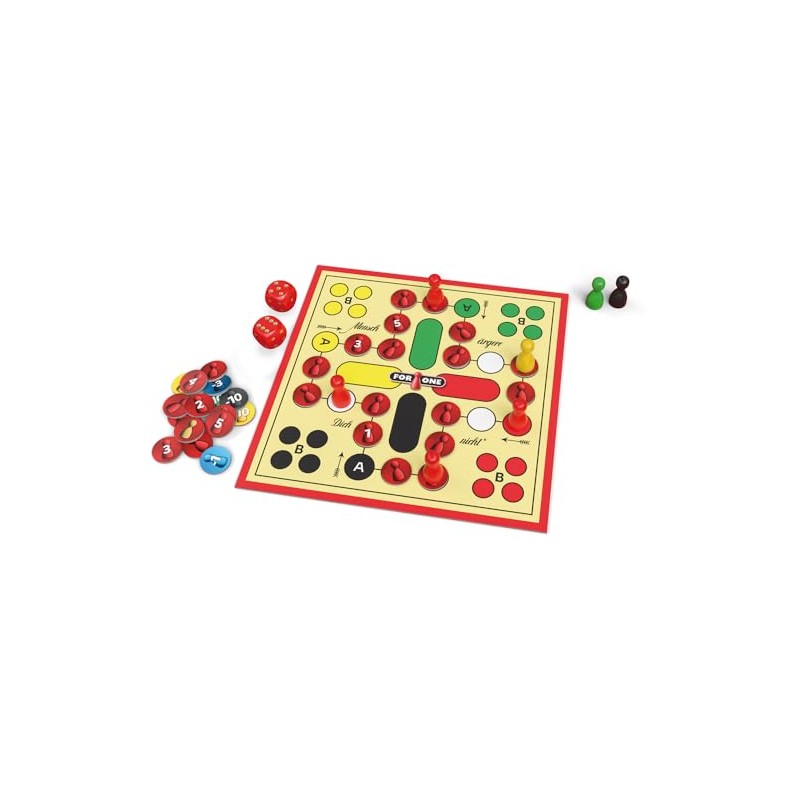 Schmidt Spiele 49470 for One, Mensch ärgere Dich Nicht, dice