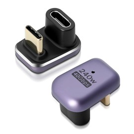 180 Degree Angle C Adapter Pack of 2, U-Shape Type C Angled Adapter with 100 W PD Quick Charge & 10 Gbps Data Transfer, USB-C Male to USB-C Female Extender for Steam Deck, Switch, Laptop, Tab