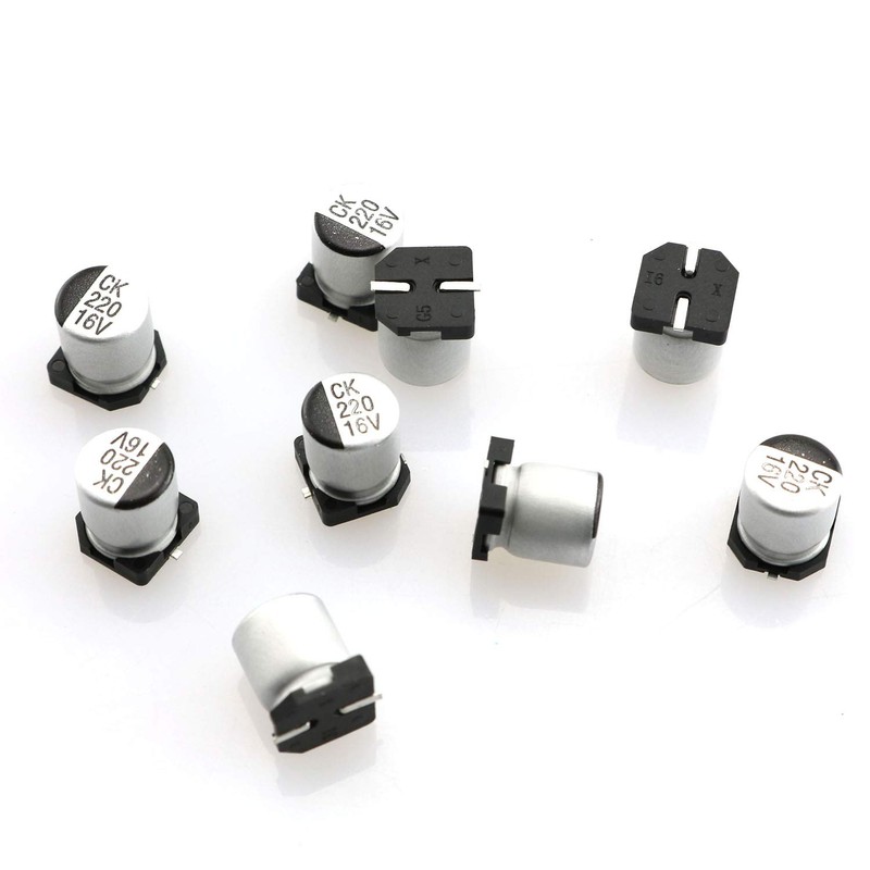 Tegg Capacitor 10PCS 220uF 16V 20% SMD Aluminium Electrolytic Capacitors