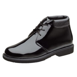 Thorogood Uniform Classics Poromeric Chukka Dress Boots for Men and Women - Ultra-Lightweight with High-Shine Upper and Slip-Resistant Non-Marking Blown Rubber Outsole, Black - 12W