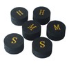 Collapsar 6pcs 14mm Black Multiple Layer Pigskin Pool Cue Tips