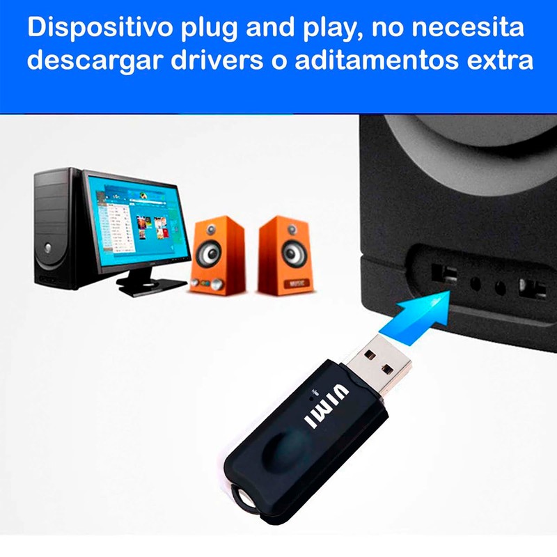 Vimstrom Transmisor Y Receptor USB Inalámbrico para Música Adaptador Bluetooth