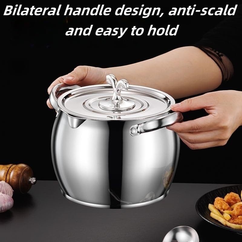 118oz Stainless Steel Jumbo Bacon Grease Container with Removable Strainer,