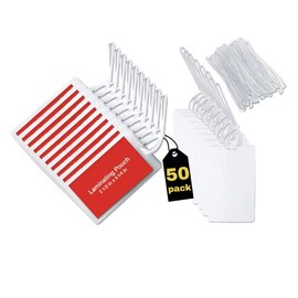 1InTheOffice Clear Laminating Pouch with Loop Attachment, Luggage Tag Style 2 1/2" x 4 1/4"- "50 Pack"
