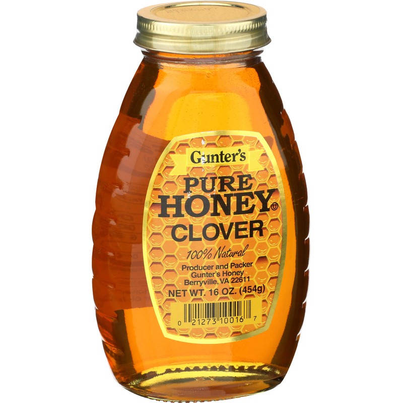 Gunter's Pure Honey Clover, Natural, 16 Ounces (Pack Of 12)