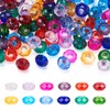 Elecrelive 96pcs Glass European Beads Large Hole Faceted Rondelle Beads