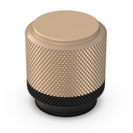 KOMOTIA 10 Pack Matte Black and Champagne Bronze Knurled Cabinet Knobs Kitchen Cabinet Pulls for Drawer Dresser, Cupboard and Wardrobe with Diamond Pattern