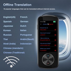 Language Translator Device, Two-Way Instant AI Voice Translator Support 137+ Language Online Translation, Translator Device with Voice/Text/Offline/Photo Translation for Business Learning Travel
