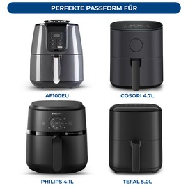 Premium 2 Stück Air Fryer Silikonform für Philip XL 4.2L, Cosori 4.7L, Ninja 3.8L AF100EU & andere 5,5-l-Plus | 2,5mm dick Silikonform | Premium Einsätze für Philip XL 4.2L
