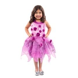Little Adventures Purple Blossom Fairy Dress Up Costume (X-Large Age 7-9) - Machine Washable Child Pretend Play and Party Dress (wings sold separately)