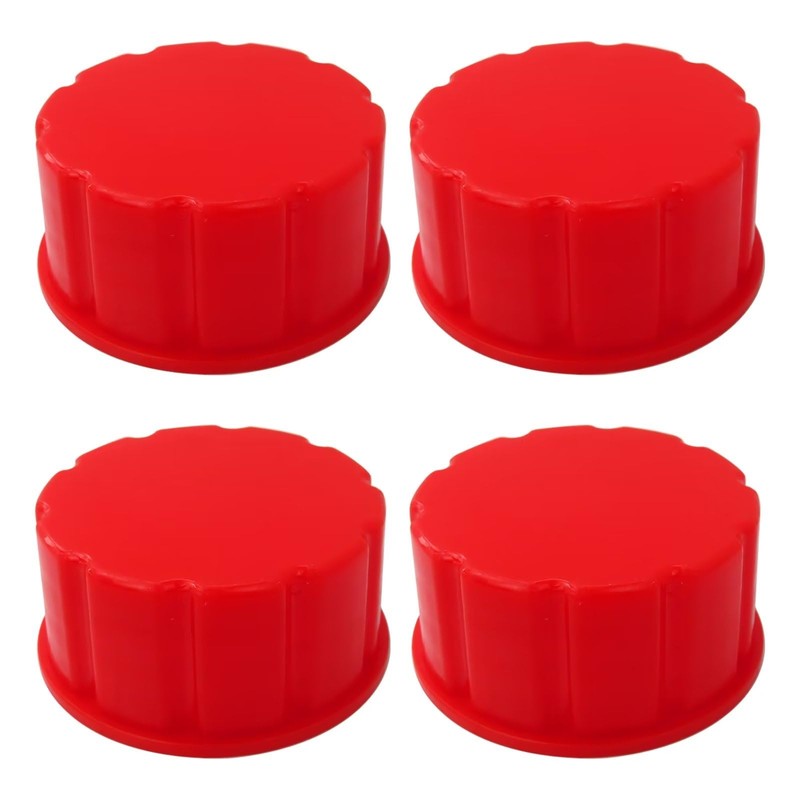4x Red Gas Can Replacement Solid Transport Caps, Coarse Thread