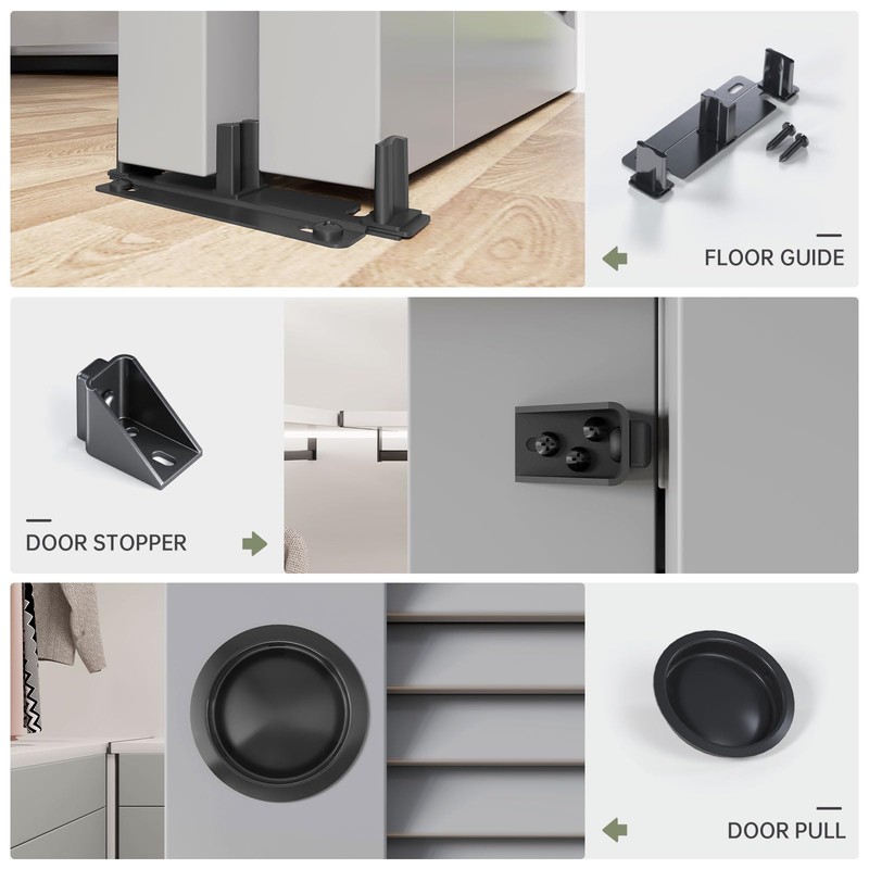 EaseLife 4 FT 48in Bypass Double Sliding Pocket Door Hardware