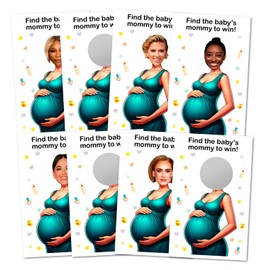 Who is The Babys Mommy Baby Shower - Juego de rascar, fácil de jugar juegos tontos, idea divertida, actividad rompehielos. Tarjetas de rifa, juego de 40 tarjetas fabricadas en Estados Unidos