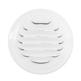 Chinflly Air Outlet Vents,4 Inch Stainless Steel Round Galvanized Air Vent Louver Cover Ducting Air Ventilation Wall Vent Cover for Bathroom Vent Office Home Indoor Outdoor,White