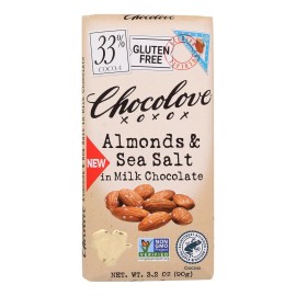 UD_Chocolove Case of 12-3.2 Oz Bar Milk Chocolate Almond Sea Salt Dairy Snacks