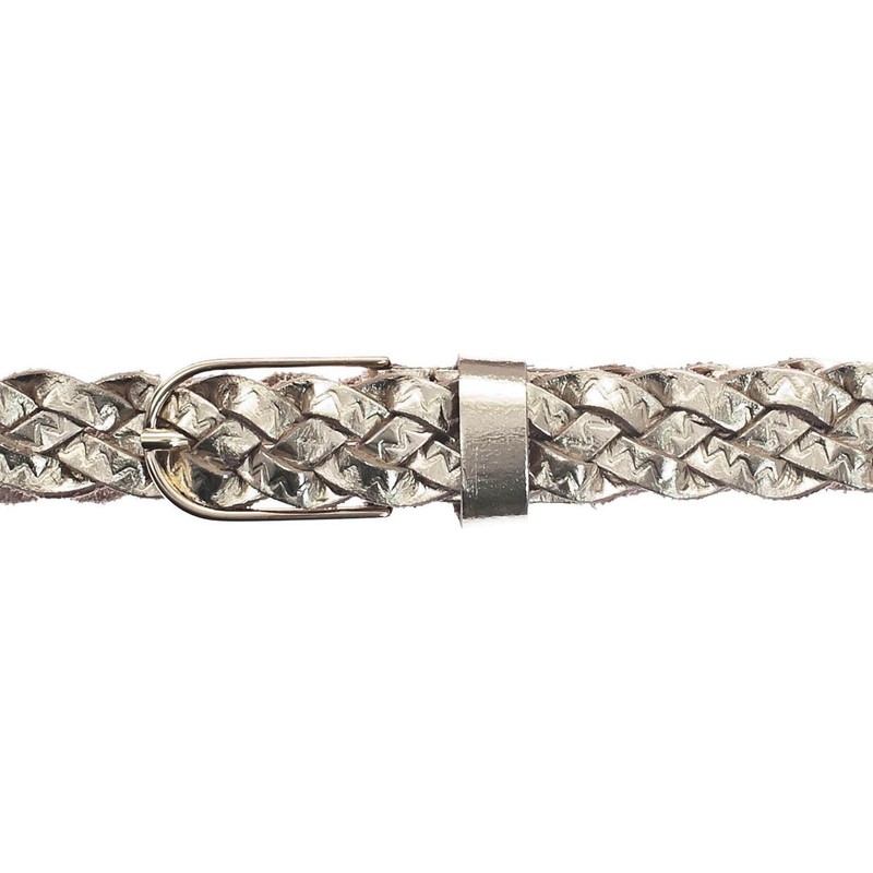 Vanzetti Women's Braided Belt 2.5 cm Braided Women's Belt, Metallic