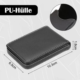 Peysaitr 1 x Premium Business Card Case, PU Case, Business Card Storage Box, Business Card Case for Men and Women for Storing Your Cards (Black)