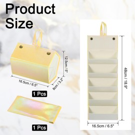 PATIKIL Travel Sunglasses Organizer, 5 Slot Foldable Sunglasses Holder Leather Sunglass Storage Organizer Case with Sunglasses Pouch Portable for Multiple Glasses Organization, Yellow