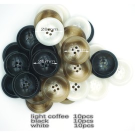 CLYAIYL 30 PCS Resin Sewing Buttons, 28mm/1.1 inch Round Bulk Buttons for Sewing, with 3 Matte Pattern Size 4 Holes, for Sewing DIY Crafts, Handmade Repair Cloth