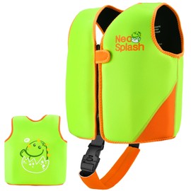 Kids Swim Vest with Adjustable Safety Straps for Ages 1-3 and 3-6 (Green,1-3)