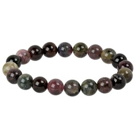 ELEDORO PowerBead Ladies Bracelet, String Gemstone Beads, 10 mm x 17-18 cm, multicoloured