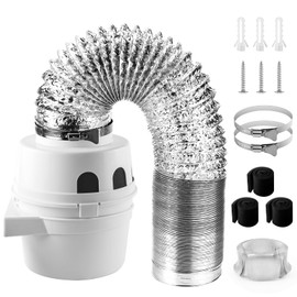 【UPGRADED】TDIDVKZW Indoor dryer vent kit 10 Feet 3 In 1 Filter Bucket with 4 Inch Proflex Ducting Hose for Electric Dryers by Cenipar