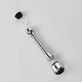 Gebildet 360 Degree Big Angle Swivel Faucet Aerator, for Home Kitchen Bathroom Sink Tap Head (with Movable Hose Adapter Attachments), High Pressure Bathtub Nozzle Rotate Replacement (Pack of 2)