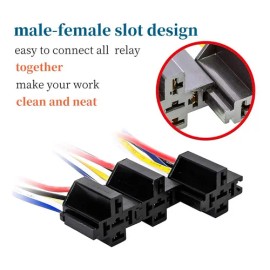 Relé De Automóvil De 5 Pines 40a 12v Con Zócalo Y Cables                                                                                              