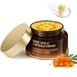 Hidratante facial hidratante de la cápsula dorada de la vitamina C profunda, protección antioxidante, cuidado diario ligero de la piel