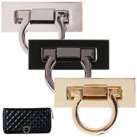 AMJKEJI 3Pcs Bag Clasps and Closures Accessories Metal Lock Clasp Handbag Clasp Turn Lock Twist Lock DIY Handbag Purse Hardware Closure Bag