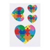 4 x 'Autism Jigsaw Piece Heart' Temporary Tattoos - Water