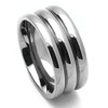 DoubleAccent 9MM Comfort Fit Titanium Wedding Band Grooved Dome Ring