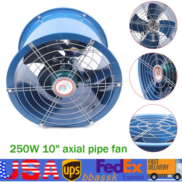 / 10" Axial Fan 250W Portable Ventilator for Workshop Kitchen