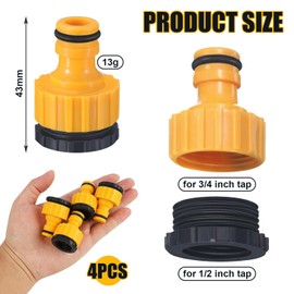 4Pcs Garden Hose Tap Connectors Set – Easy Installation Hosepipe Fittings for Irrigation, Car Wash, Garden Watering – Leakproof Hose Connector Kit