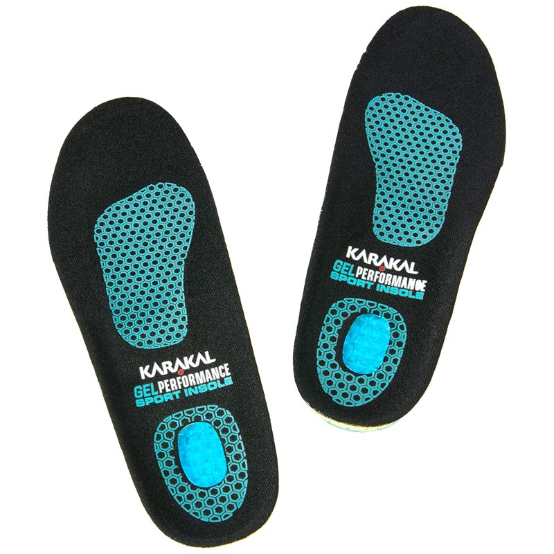 Karakal Insole Sports Insole, Black/Yellow, Size 44-45