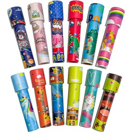 Kaleidoscope Toy Multipack Random Theme - Kaleidoscope for Kids Party Bag Gift Stocking Filler (Medium 12pcs)