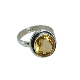 Navya Craft Citrin-Silberring, Größe 20,0 | 925 Sterling Silber Handgefertigter Statement-Versprechensring für Frauen | Natürlicher Edelstein Boho Schmuck | November-Geburtsstein | Geschenk für Sie