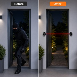 Single-Beam Infrared Sensor for Gates & Doors – Anti-Glare Outdoor Alarm Barrier for Perimeter Security