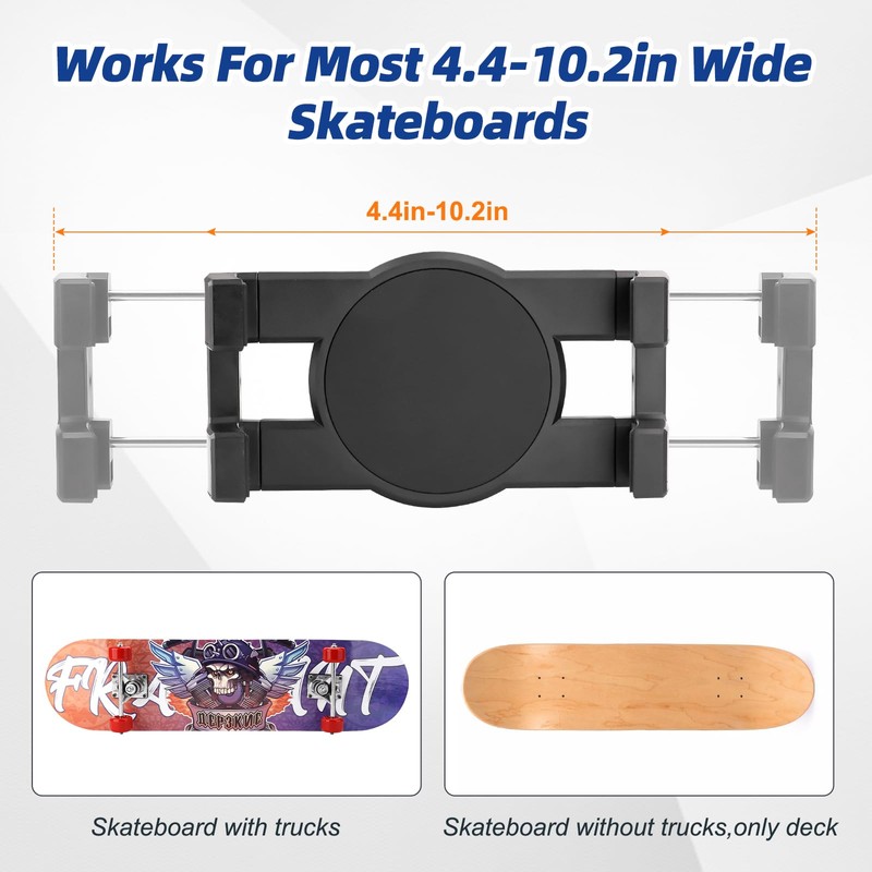 YIBEICO Skateboard Decks Wall Mount 360° Rotating Skateboard Wall Hanger,