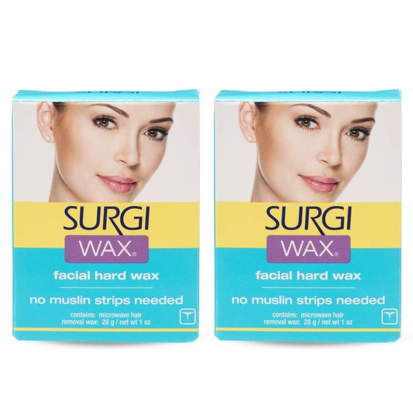 Surgi Microwave Facial Hard Hair Removal Wax 1 Oz, 2 Pack