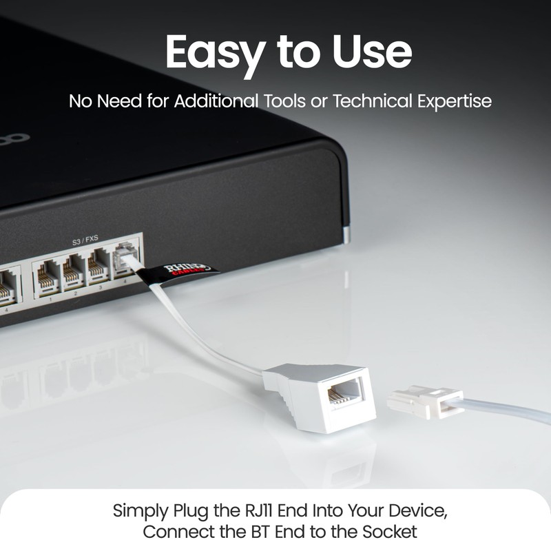 rhinocables RJ11 to BT Socket Adapter - Phone to Ethernet