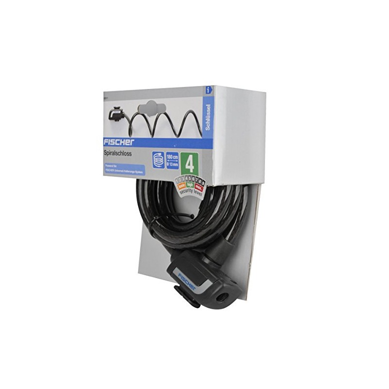 FISCHER 85911 Spiral Lock Length 180 cm Black