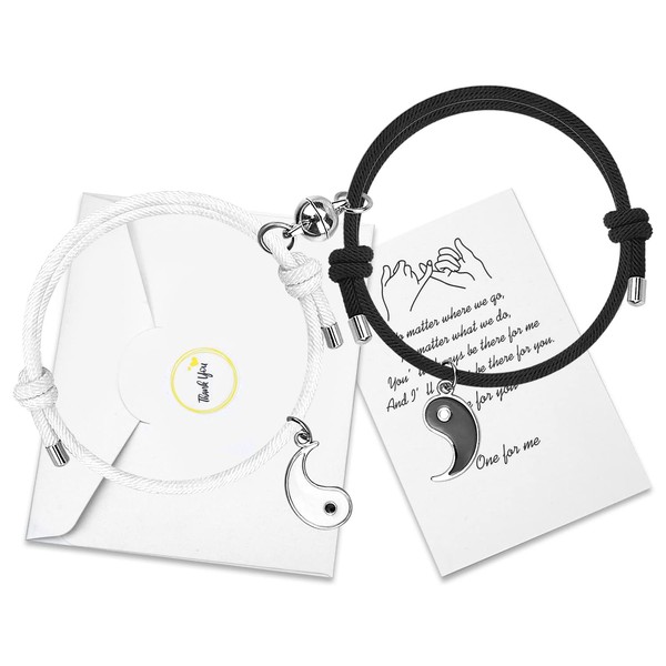 free-space Best Friend Magnetic Bracelets for 2 Matching Yin Yang