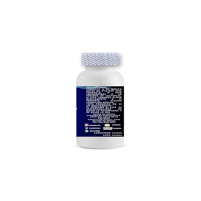 Glucosamina con Colageno,Magnesio,Zinc y Acido hialuronico 120 capsulas de 600