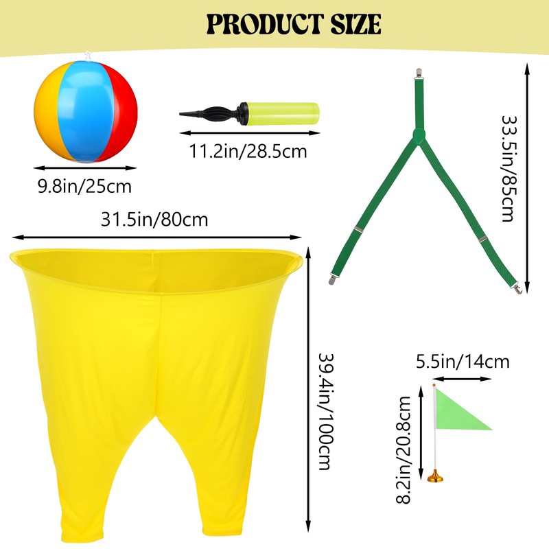 Granny Pants Yard Game Set 22-PCS Yellow & Green Team