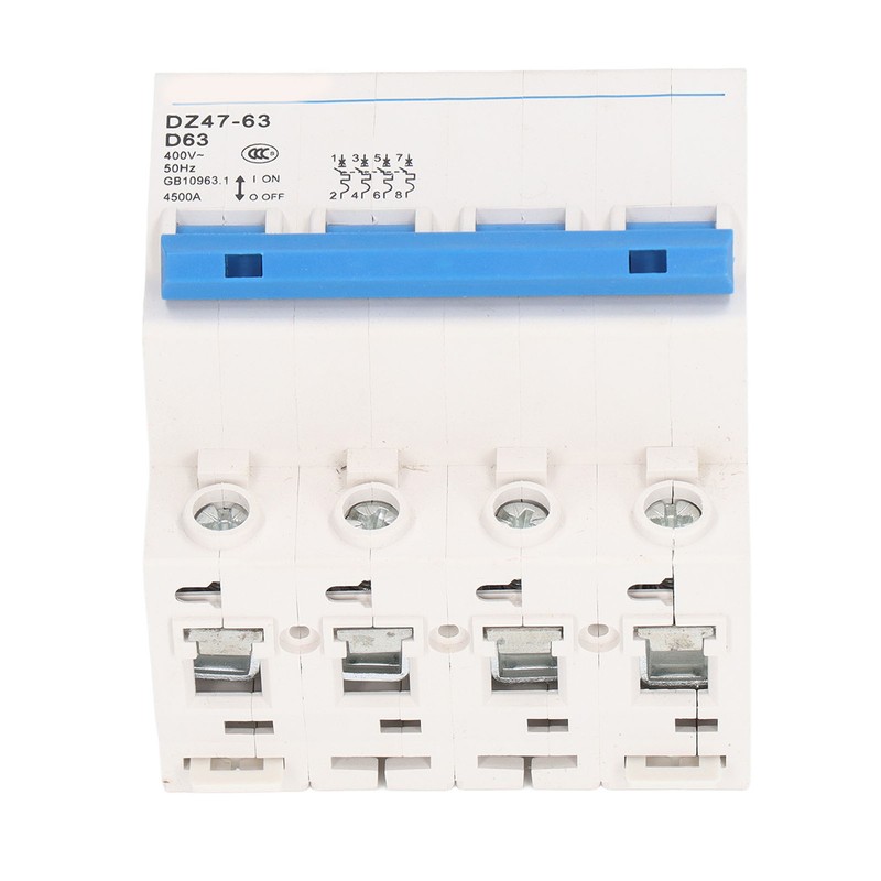 4P Miniature Circuit Breaker DIN Rail Mount Low Voltage Overload