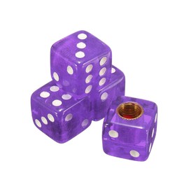 Topxome 4pcs Plastic Wheel Stem Tyre Air Valve Dustproof Cap Gold Dice Tire Tyre Valve Caps Bike Auto Truck Tire Valve Dust Cap (Purple)